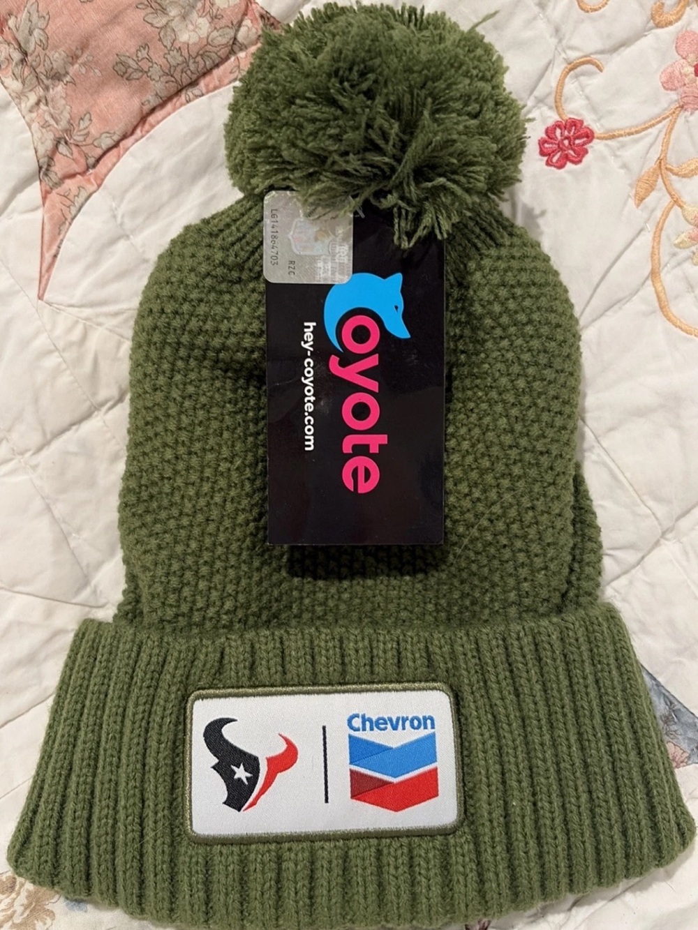 Coyote Knit Beanie Houston Texans/Chevron NFL Officially Licensed Embroidered